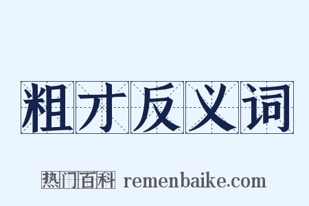 粗才反义词是什么意思的图片